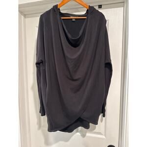 Athleta Purana Wrap Sweatshirt Cardigan Black Women's Size M